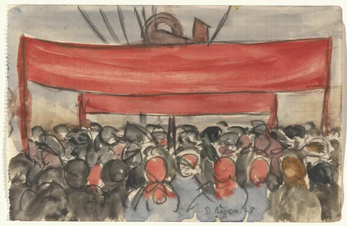 May Day, Moscow by Diego Rivera, drawing, 1928