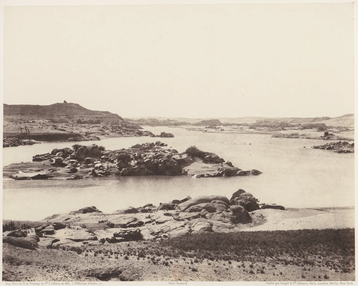 Première Cataracte, Vue Générale Prise de la Point Méridionale de l'Ile d'Éléphantine by Félix Teynard, photograph, 1851-1852