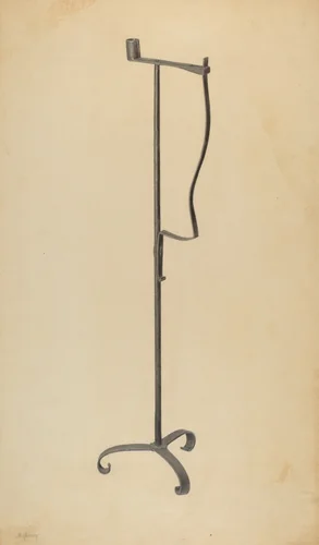Rush and Candle Stand by Benjamin Resnick, index of american design, 1938