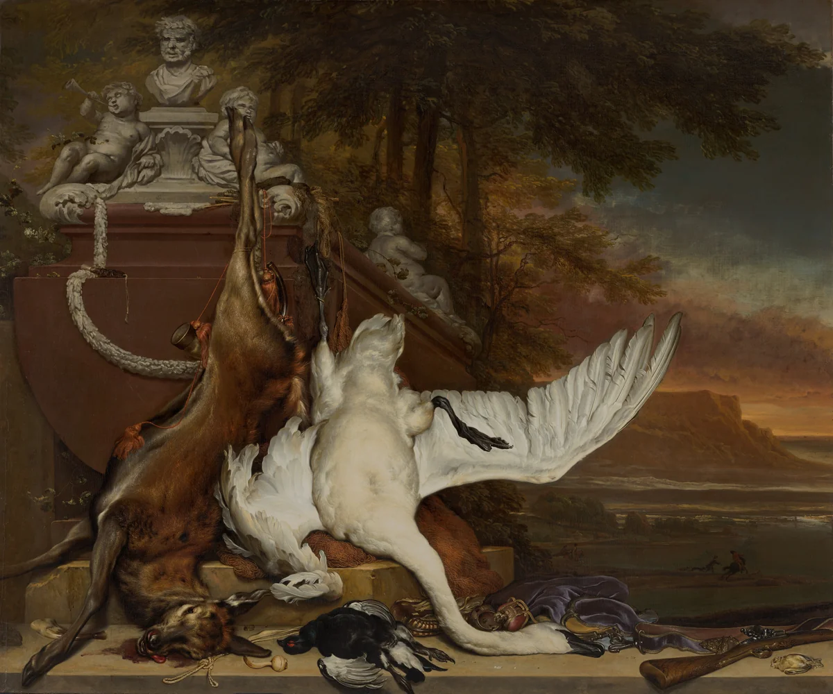 Dead Swan by Jan Weenix, painting, 1700