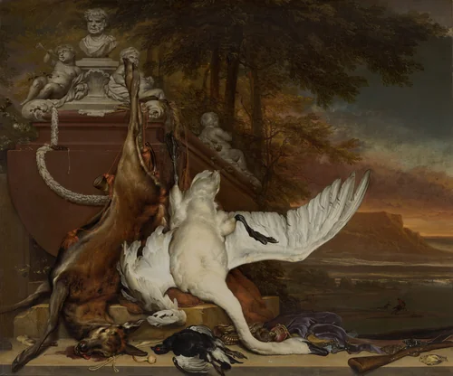 Dead Swan by Jan Weenix, painting, 1700