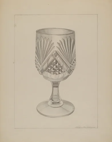 Molded Water Glass by Ludmilla Calderon, index of american design, 1937