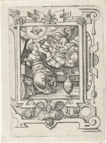 De Annunciatie by Virgilius Solis, print, 1524-1562