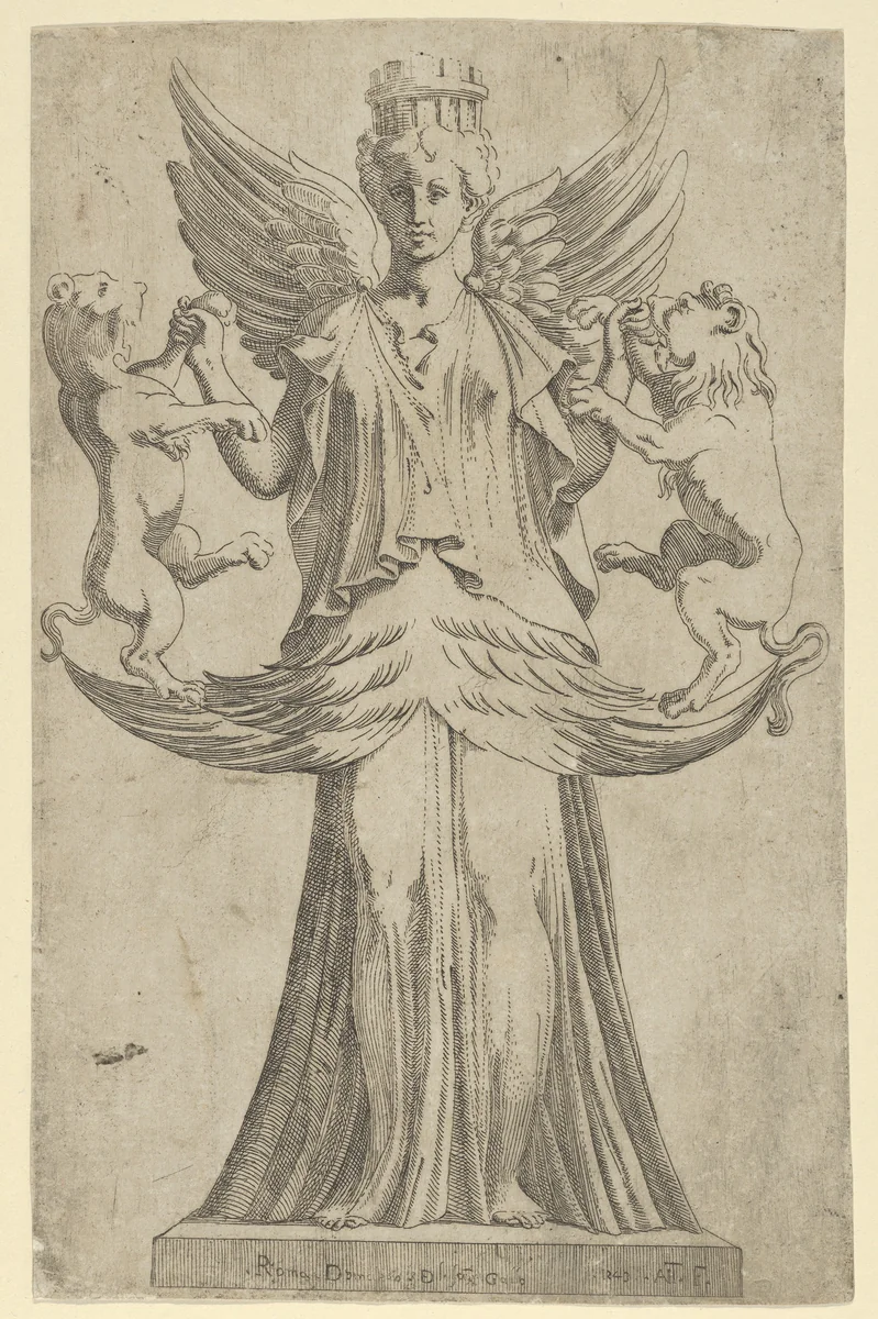 Cybele by Antonio Fantuzzi, print, 1543