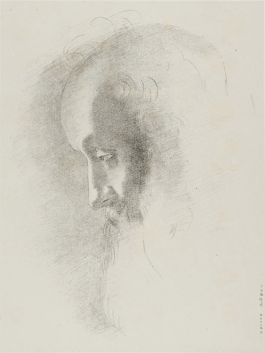 To Old Age, plate 1 of 6 by Odilon Redon, print, 1886