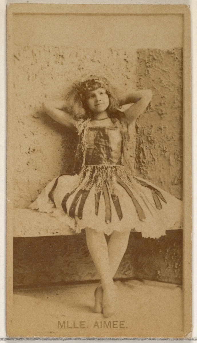 Mlle. Aimee, from the Actors and Actresses series (N45, Type 8) for Virginia Brights Cigarettes by Allen & Ginter, photograph, 1885-1891