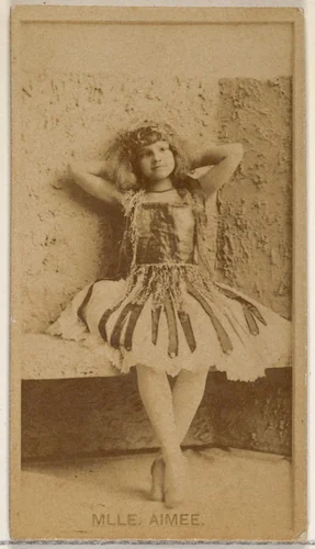 Mlle. Aimee, from the Actors and Actresses series (N45, Type 8) for Virginia Brights Cigarettes by Allen & Ginter, photograph, 1885-1891