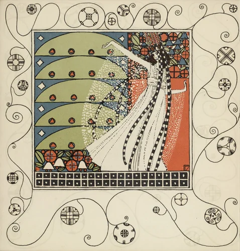 The Dancer Gertrude Barrison (plate 3) from the First Theater Program of Kabarett Fledermaus (Cabaret Fledermaus) by Fritz Zeymer, illustrated book, 1907