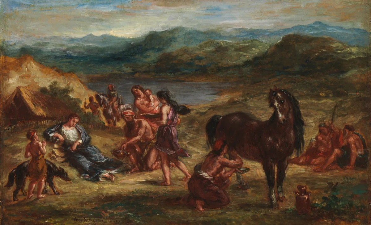 Ovid among the Scythians by Eugène Delacroix, painting, 1862