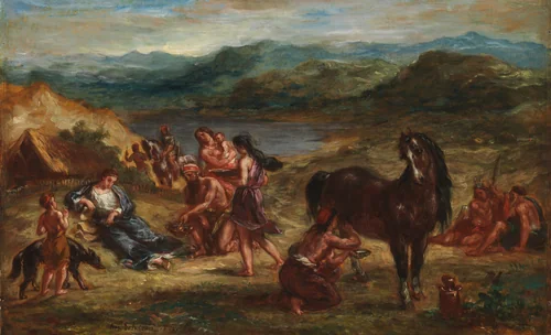 Ovid among the Scythians by Eugène Delacroix, painting, 1862