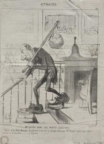 Mr. Dupin in His Little Shoes by Honoré Daumier, print, 1850
