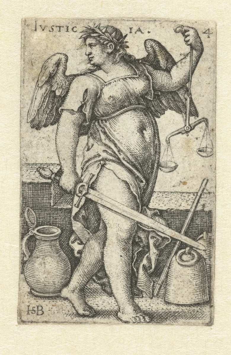 Rechtvaardigheid (Justitia) by Unknown, print, 1539