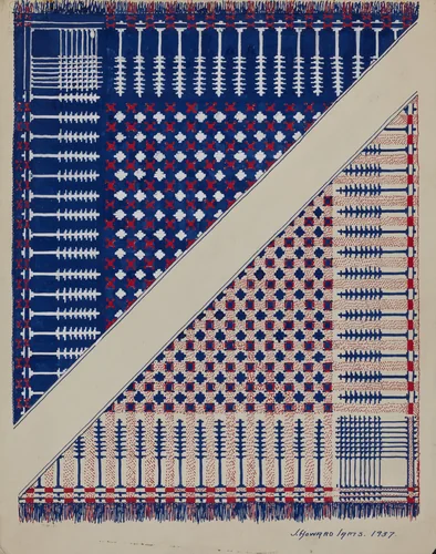 Coverlet by J. Howard Iams, index of american design, 1937