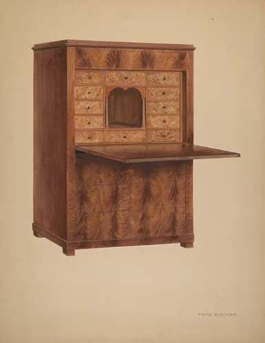 Desk by Fritz Boehmer, index of american design, 1935-1942