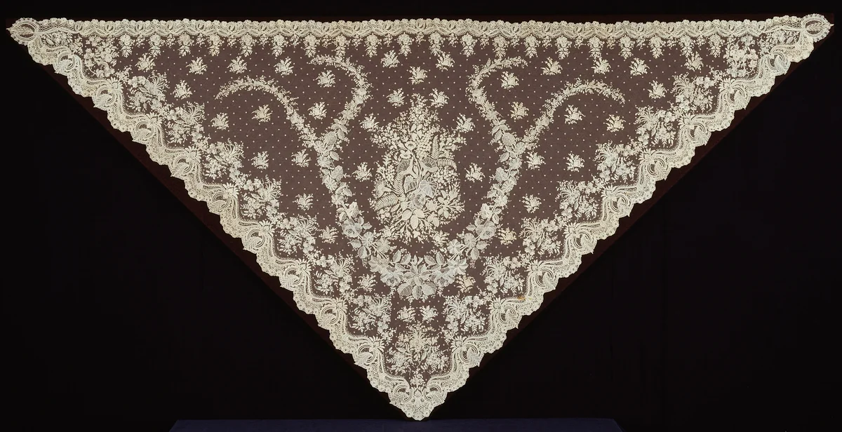 Half Shawl by Belgium, Brussels, textile, 1855-1865