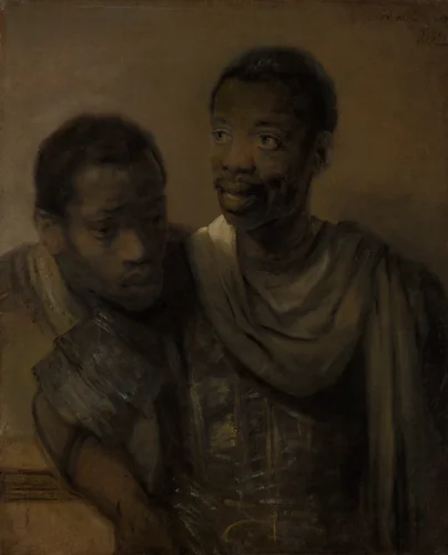 Two African Men by Rembrandt van Rijn, painting, 1661