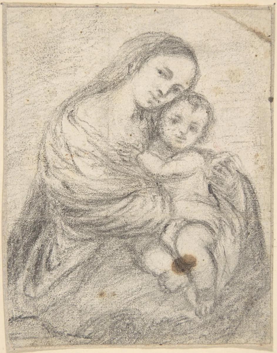 Madonna and Child by anonymous, drawing, 1600-1700
