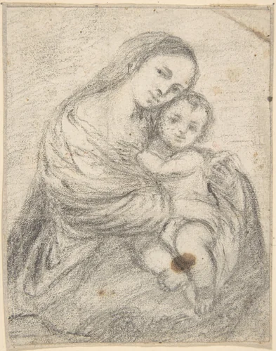 Madonna and Child by anonymous, drawing, 1600-1700