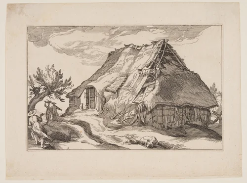 Plate 9, from Landscapes with Farmhouses by Boëtius Adamsz. Bolswert, print, 1614