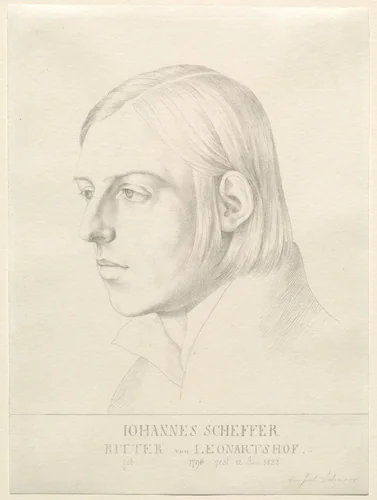 Johann Evangelist Scheffer von Leonhardshoff by Julius Schnorr von Carolsfeld, drawing, 1822