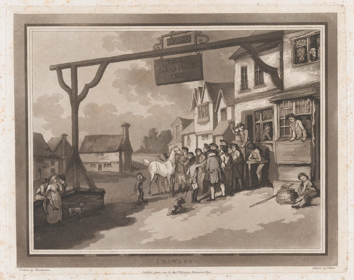 Crawley (An Excursion to Brighthelmstone) by Thomas Rowlandson, print, 1790