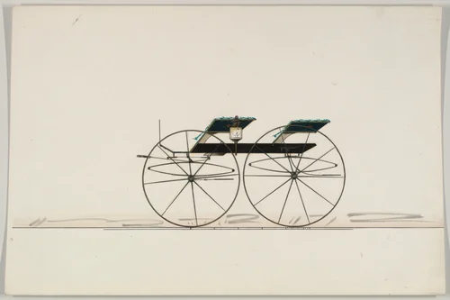 Design for Two-Seat Wagon by Brewster & Co., drawing, 1850-1870