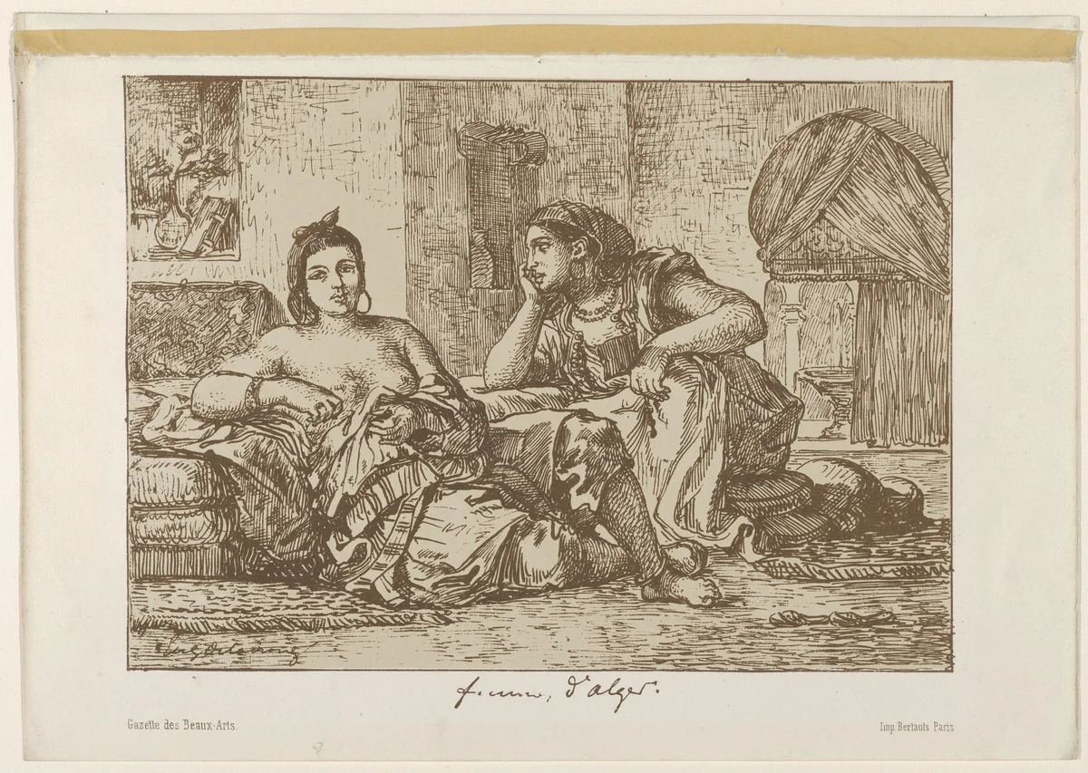 Women of Algiers by Eugène Delacroix, print, 1833