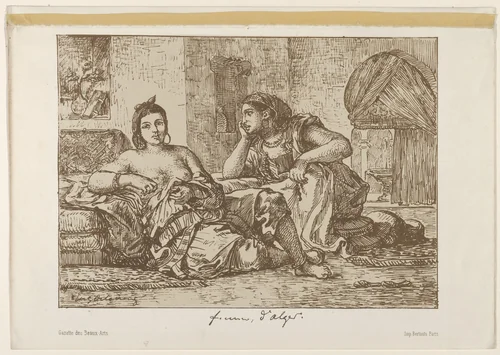 Women of Algiers by Eugène Delacroix, print, 1833