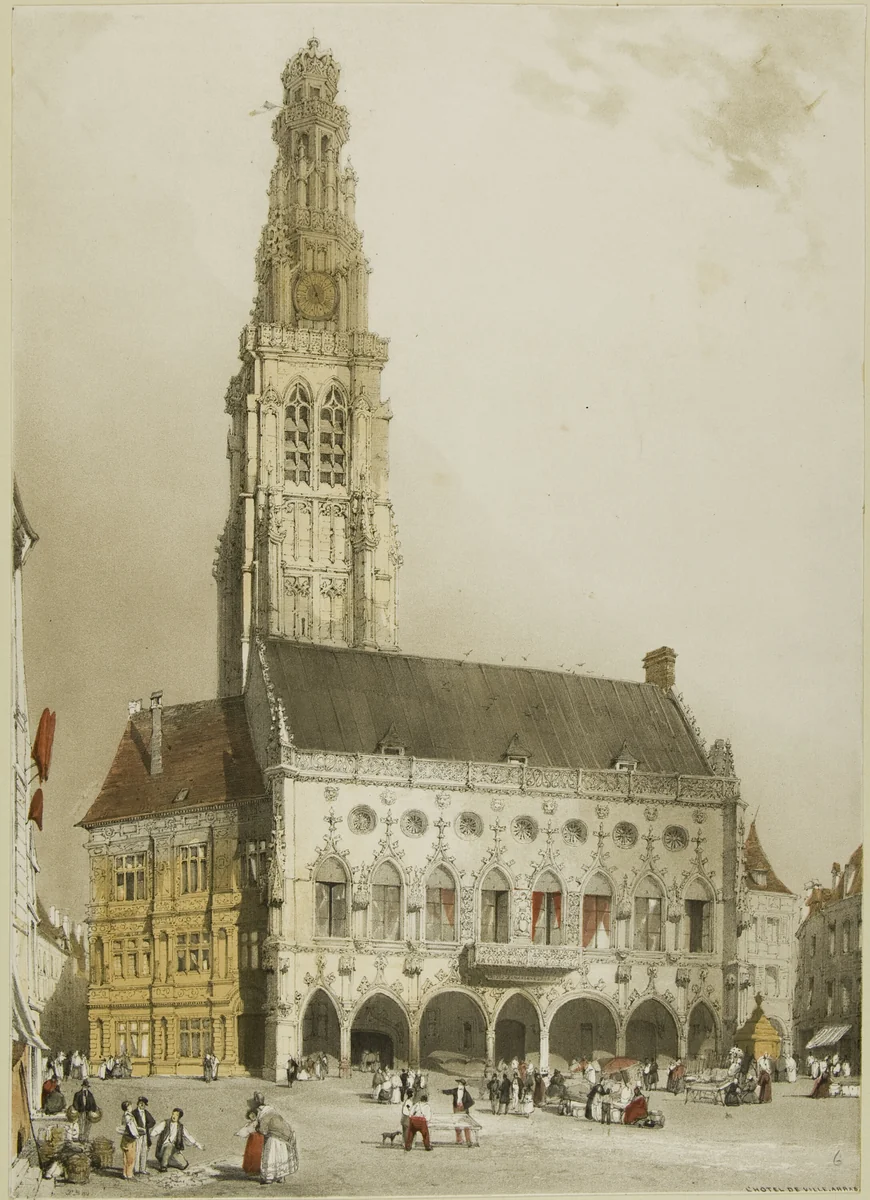 South Porch of Chartres Cathedral by Thomas Shotter Boys, print, 1839