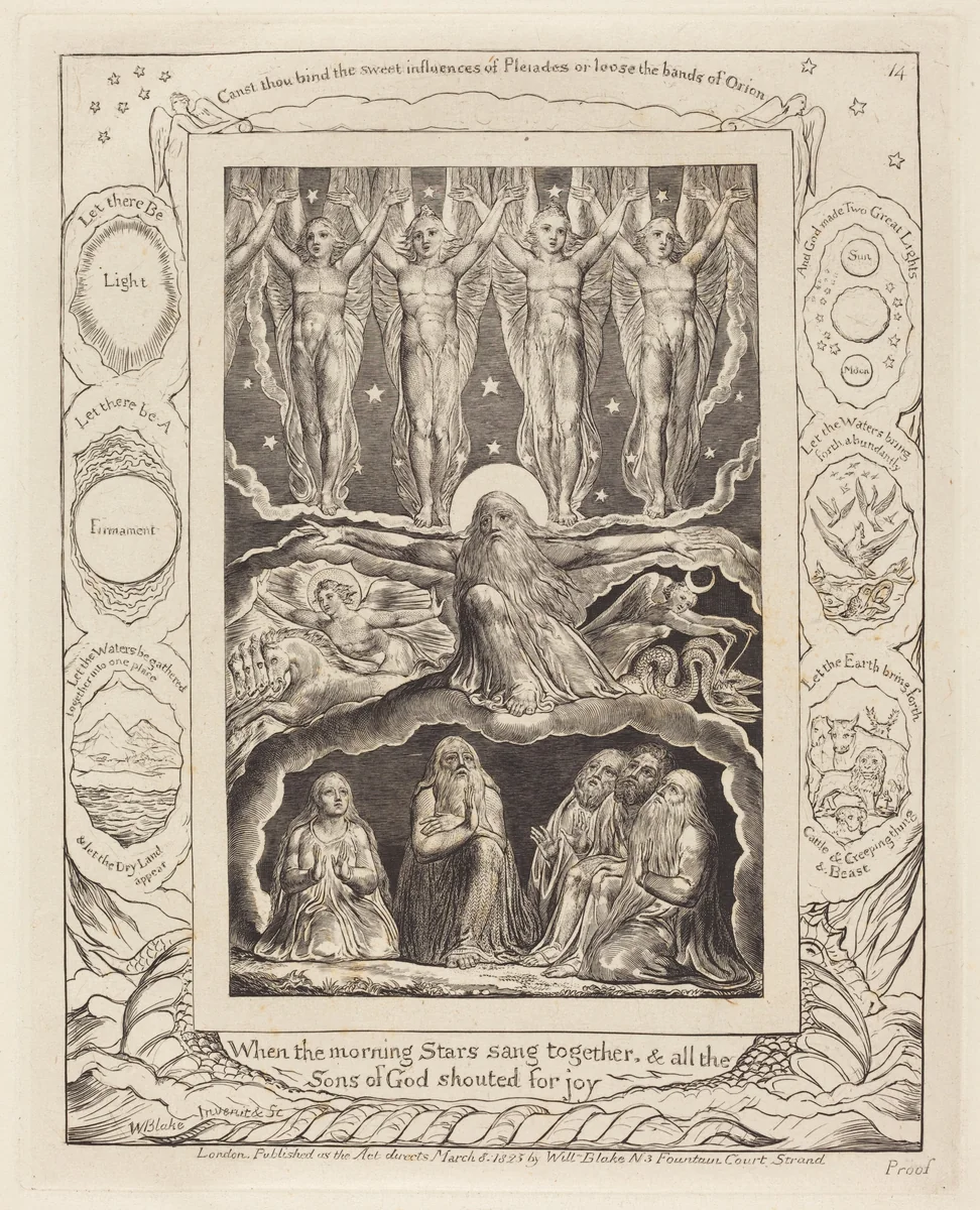 The Creation by William Blake, print, 1825