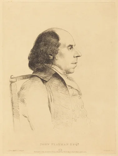 John Flaxman by William Daniell; George Dance II, print, 1796