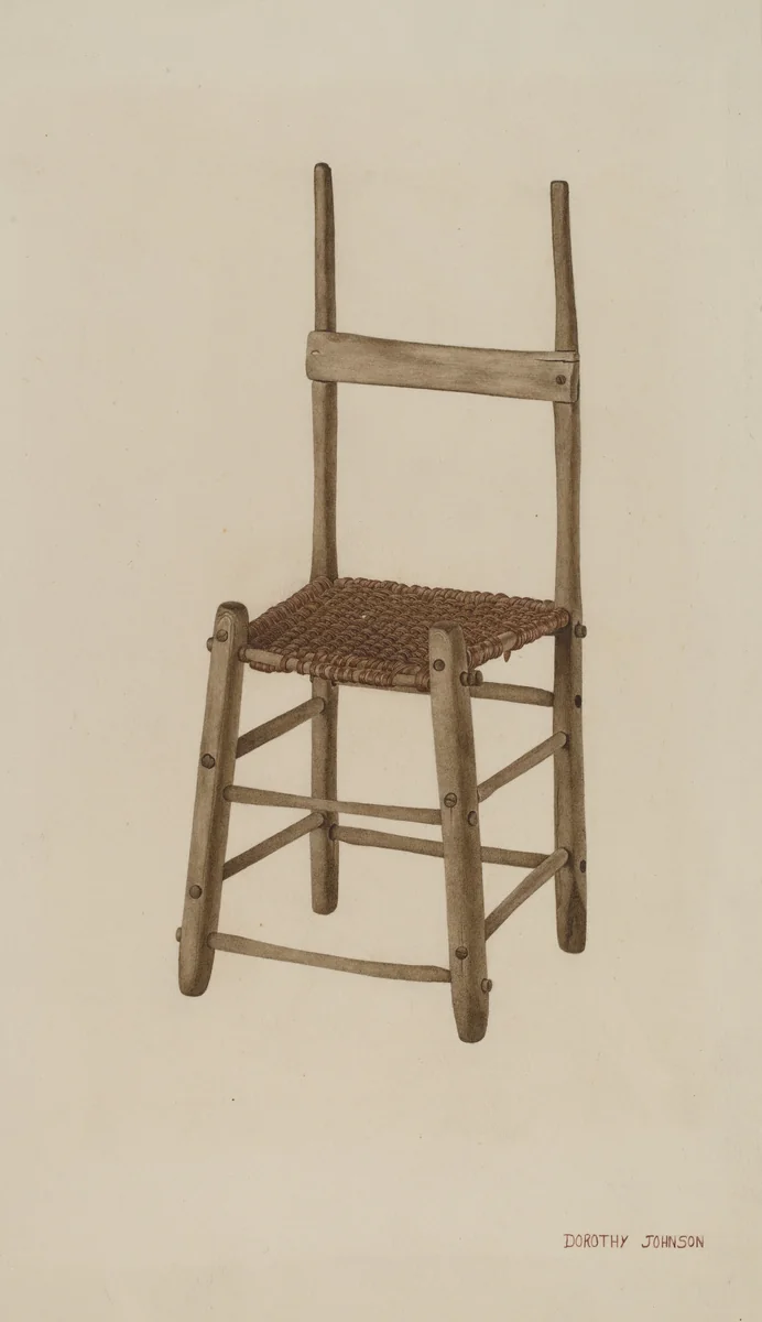 Rope Bottom Chair by Dorothy Johnson, index of american design, 1941