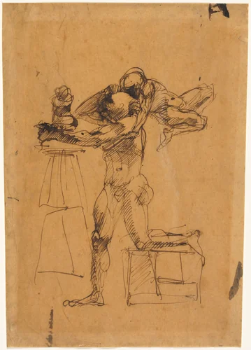 The Genius of the Sculptor by Auguste Rodin, drawing, 1880-1883