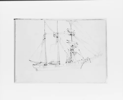 Ship Study (from Sketchbook X) by William Trost Richards, artwork, 1885