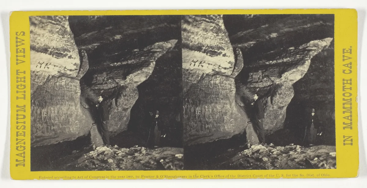 "Grand Crossing", No. 25 from the series "Mammoth Cave Views" by Chas Waldack, photograph, 1866