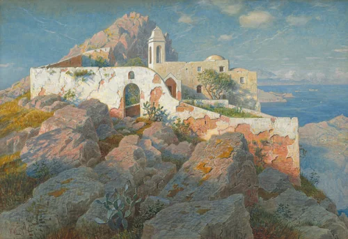 Santa Maria a Cetrella, Anacapri by William Stanley Haseltine, drawing, 1887-1897