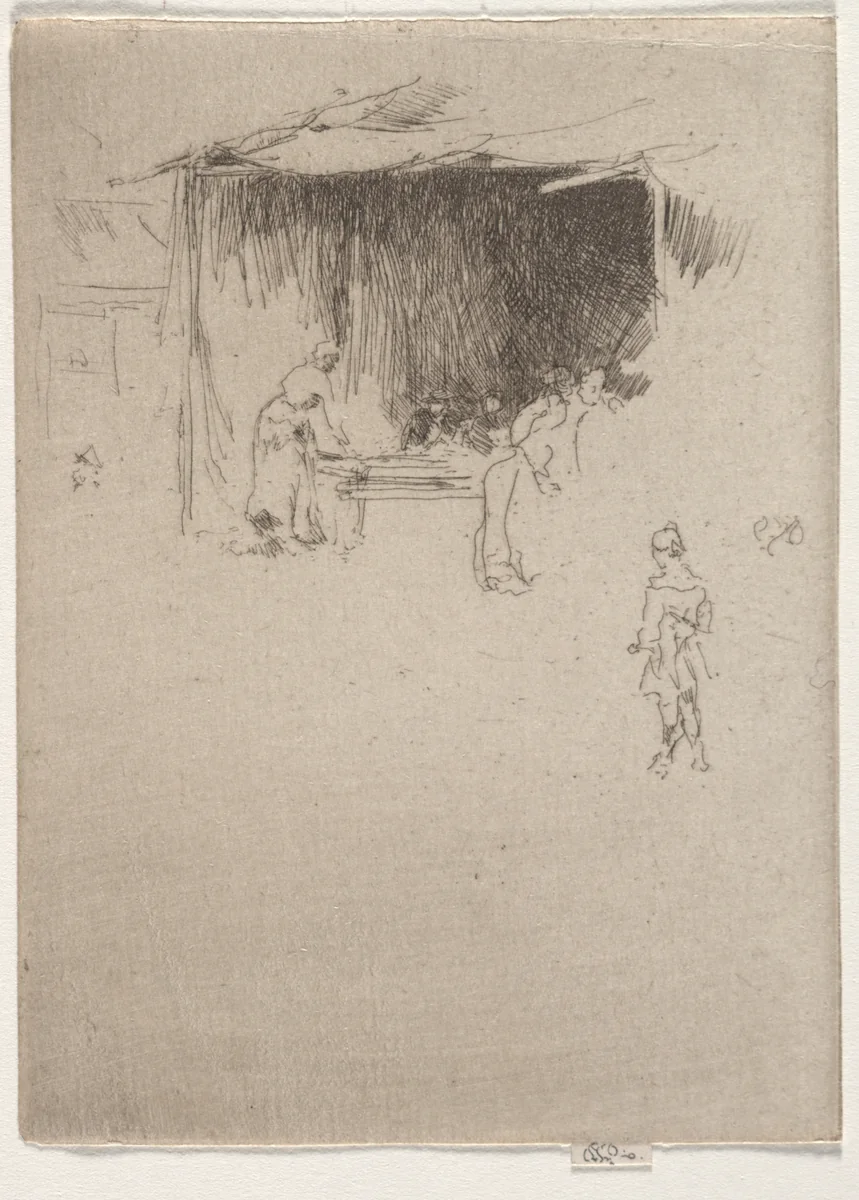 Booth at a Fair by James McNeill Whistler, print, 1886