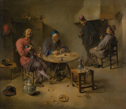 The Tavern by Abraham Diepraam, painting, 1665