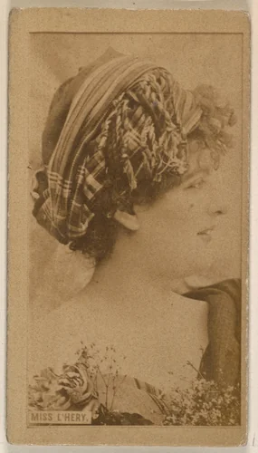 Miss L'Hery, from the Actresses series (N245) issued by Kinney Brothers to promote Sweet Caporal Cigarettes by Kinney Brothers Tobacco Company, photograph, 1890