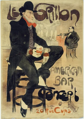 The Cricket, American Bar (Le Grillon, American Bar) by Jacques Villon, print, 1899