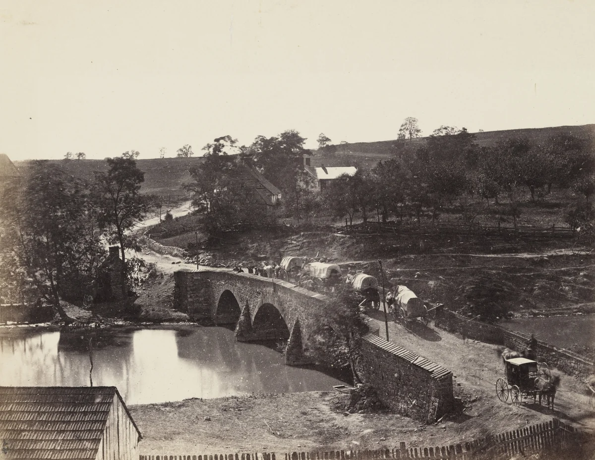 Antietam Bridge, Maryland by Alexander Gardner, photograph, 1862