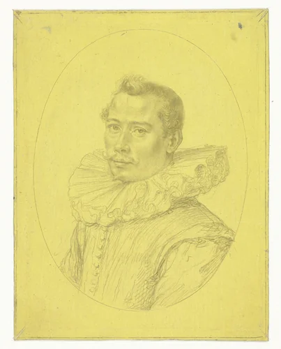Portret van een onbekende man by Jacques de Gheyn, drawing, 1591-1601