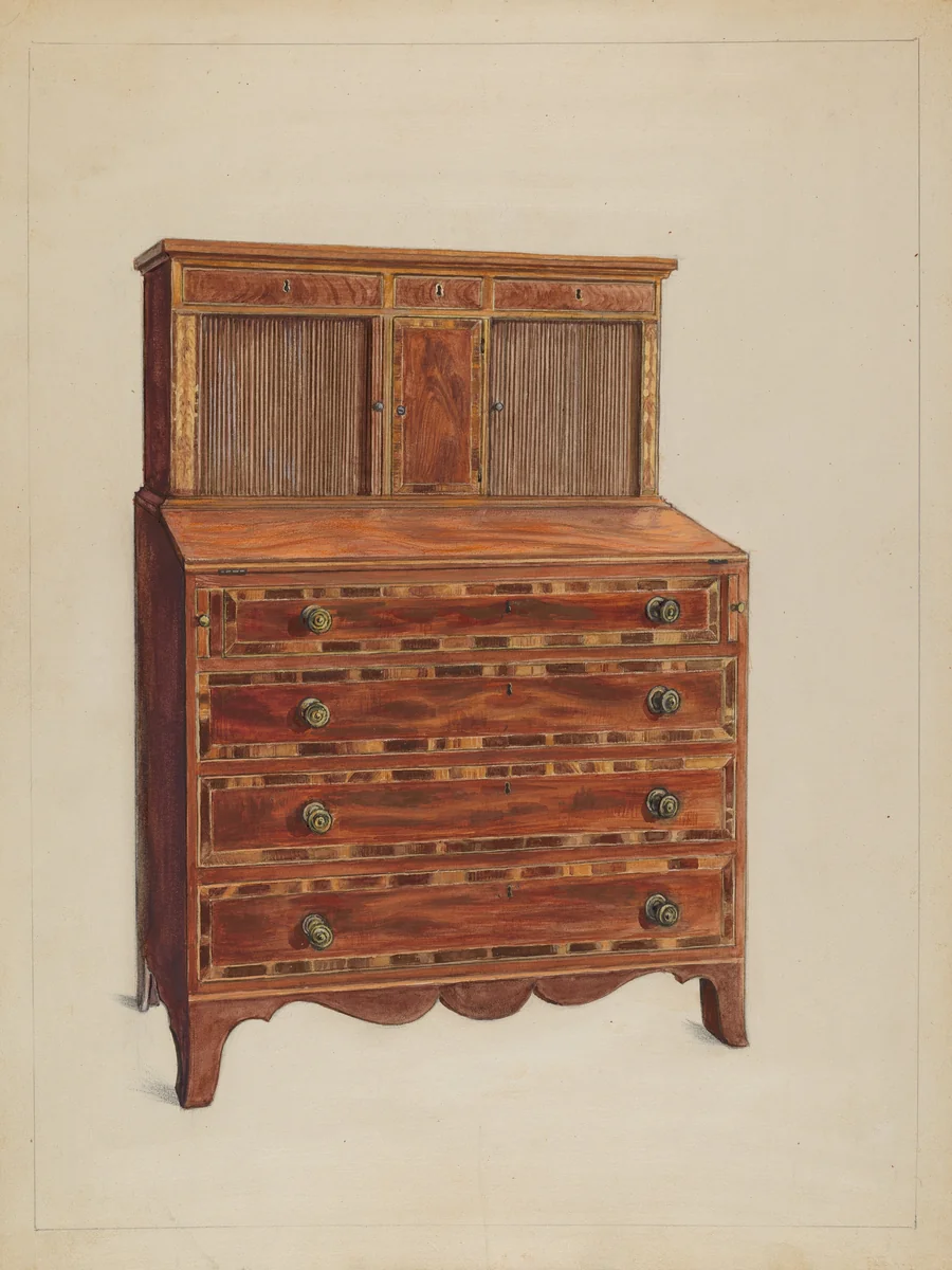 Tambour Desk by Bernard Gussow, index of american design, 1936