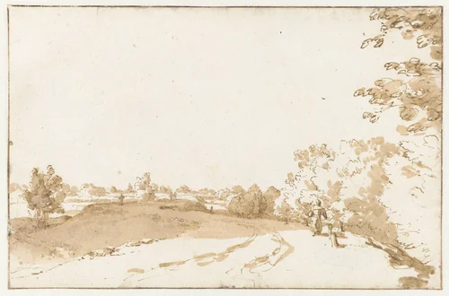 IJsseldijk tussen Gouda en Moordrecht by Jan de Bisschop, drawing, 1648-1671