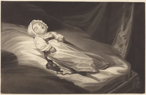 Sleeping Infant by British 19th Century, print, 1800-1899