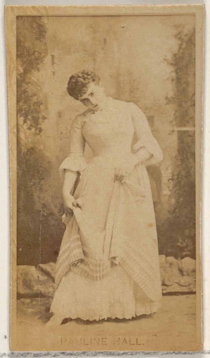 Pauline Hall, from the Actors and Actresses series (N45, Type 8) for Virginia Brights Cigarettes by Allen & Ginter, photograph, 1885-1891