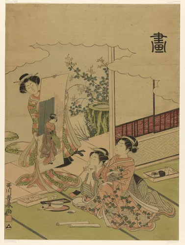 Painting (Ga), from an untitled series of the four accomplishments by Utagawa Toyoharu, print, 1767-1780