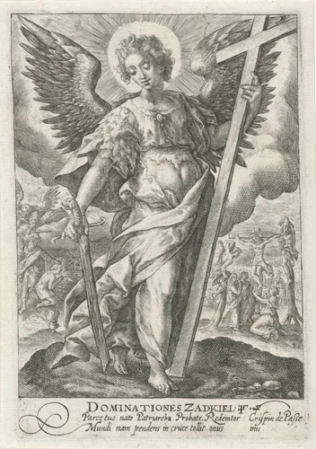 Aartsengel Zadkiël by Crispijn van de Passe, print, 1574-1637