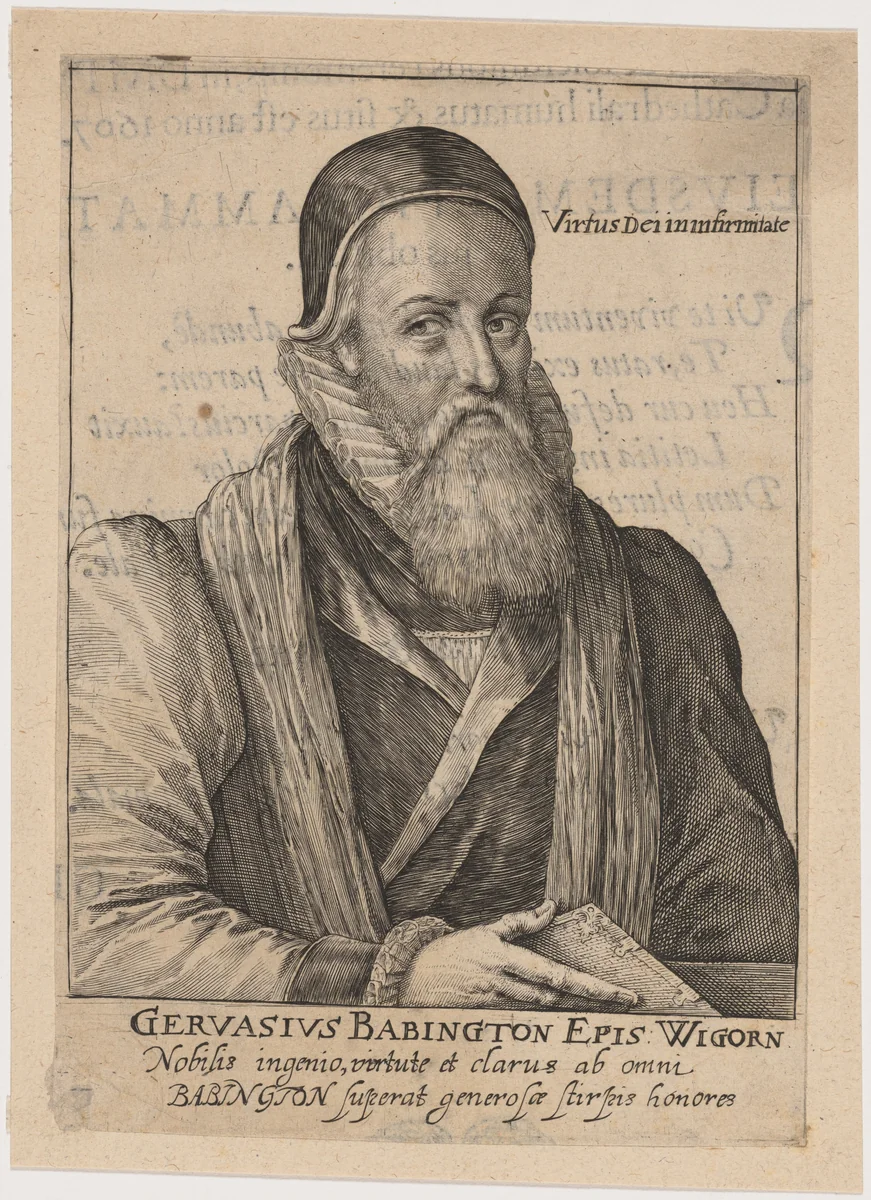 Gervase Babington, Bishop of Worcester by Willem de Passe, print, 1620