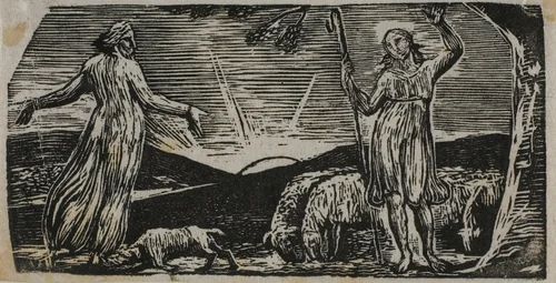 Thenot Remonstrates with Colinet, from The Pastorals of Virgil by William Blake, print, 1821